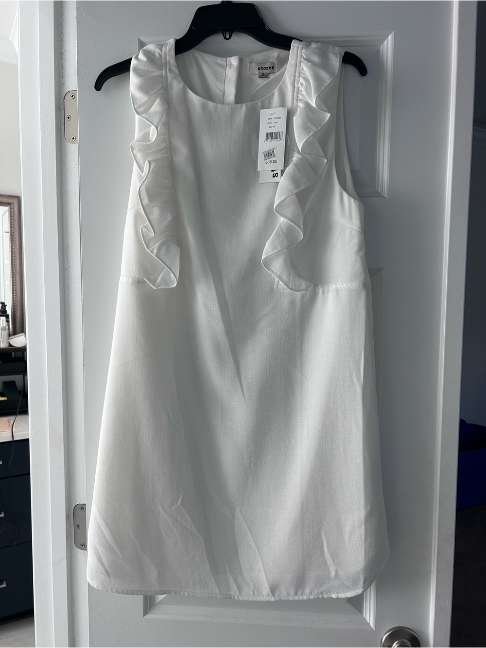 NWT Storee White Ruffle Sleeveless Shift Dress from Nordstrom